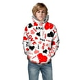 thumbnail image 3 of Byoo Little Boys Hoodie Valentine's Day Kangaroo Pocket Letter Graphic Hooded Pullover Top Soft Sport Kids Sweatshirts, 3 of 3