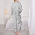 thumbnail image 5 of Kll Silver Glitter Print Women'S Long Sleeve Pajamas With Pants Sleepwear Loungewear 2 Set-X-Large, 5 of 9
