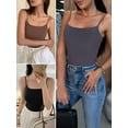 thumbnail image 4 of ANRABESS Womens Square Neck Tank Tops Adjustable Spaghetti Strap Double Lined Camisole Tops Basic Slim Fitted Comfy Breathable Summer Shirts Gray L, 4 of 11