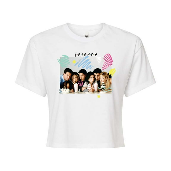Friends - Retro Milshakes - Juniors Cropped Short Sleeve Graphic T-Shirt