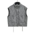 thumbnail image 1 of Parka à Poches pour Femmes Automne Hiver Veste en Coton Sans Manches à Fermeture Éclair Manteau Rembourré Gris, 1 of 4