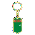 thumbnail image 4 of Turkmenistan Flag Swivel Keychain Dog Tag Stainless Steel or 18k Gold, 4 of 8