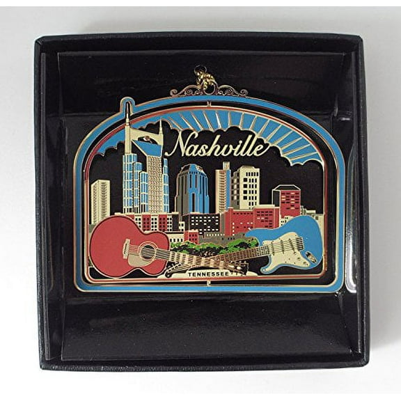 Nashville Brass Ornament Black Leatherette Box
