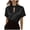 Black, variant on Lopecy-Sta Womens Blouses Dressy Pullover Solid Color Satin Shirt Short Sleeve Solid Blouse Twist Knot Casual Loose Tops