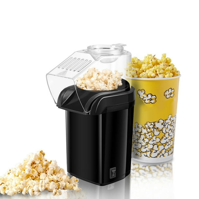 Hot Air Popcorn Maker Machine Automatic With Measuring Spoon Fast 3Minute Popping For Home Use Movie Night Snacks Party Gift Easy Operation