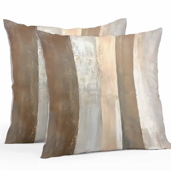 Rustic Wood Barn Outdoor Pillow Covers Pack of 2 Brown Watercolor Striped Minimalism Waterproof Throw Pillow Covers Decorative Cushion Cases for Patio Garden Tent Balcony Couch 20x20 inch