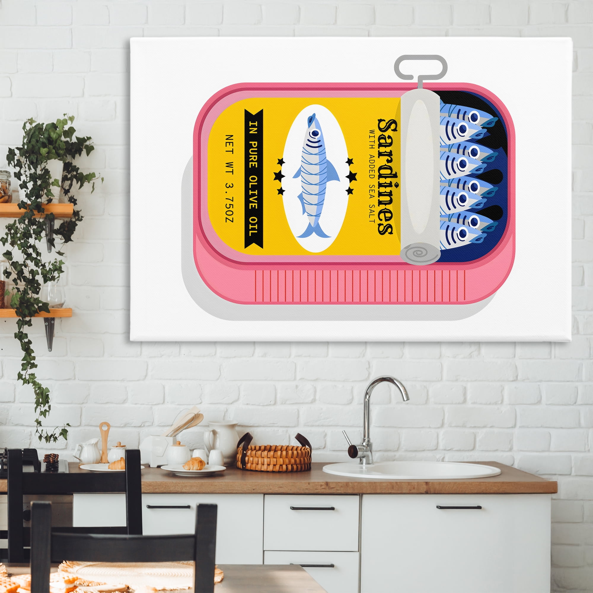 Stupell Industries Retro Can of Sardines Canvas Wall Art, design by Creative Studio