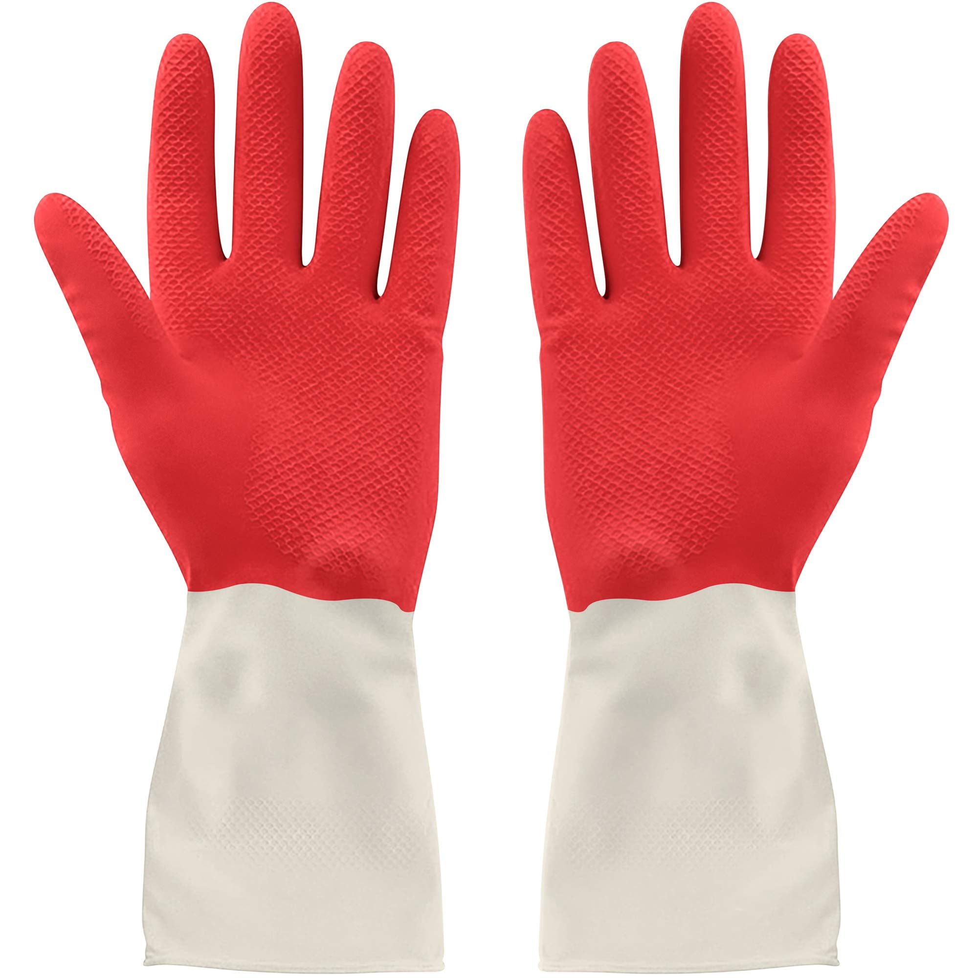 SteadMax 2 Pack Cleaning Gloves, Natural Rubber Latex Gloves, Medium