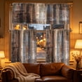 thumbnail image 7 of Iumwxz Nylon Semi Sheer Kitchen Curtains 3 Piece Set, Modern Solid Color Window Valance for Living Room Bedroom Dining Area, Light Filtering and Heat Insulating, 53.94x17.72in and 27.56x39.37in, 7 of 7