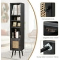 thumbnail image 6 of XgoodX 54" Tall 4-Tier Bookcase with Door, Freestanding Slim Narrow Book Cabinet with Adjustable Shelf, Vertical Bookshelf with Leg, Open Shelving Display Rack, Boho Wooden 4-Cube Storage Organizer, 6 of 10