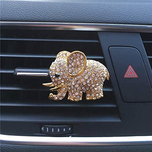 Car Air Vent Clips Elephant Car Air Conditioning Freshener Clip Rhinestone Elephant Air Vent Decorations