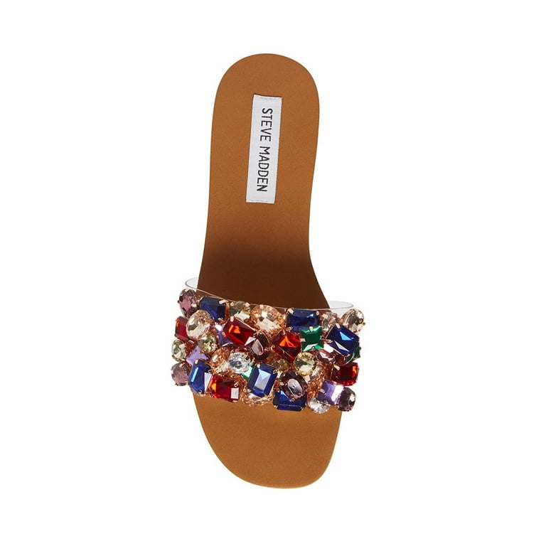 Steve Madden BRIONNA Jeweled Embellished Sandals Multi Rhinestone