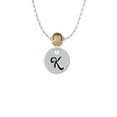 thumbnail image 2 of Delight Jewelry Silvertone Large Script Letter - K - 3/4'' Disc - Mia Monkey Charm Necklace, 2 of 4