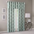 thumbnail image 4 of Madison Park Saratoga Cantonnière Imprimée Fretwork, 50x18 Pouces, Seafoam, 4 of 4