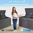 thumbnail image 4 of Zolyndo 100 Gallon Waterproof Outdoor Storage Box, Outside Resin Deck Box for Patio Cushions, 4 of 7