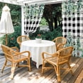 thumbnail image 4 of Outdoor Curtains for Patio Waterproof, Green Eucalyptus Leaves Outdoor Privacy Panels Grommet, Summer Botanical Daisy Black Plaid Blackout Outside Curtains for Porch/Cabana 54"x108", 1 Panel, 4 of 8