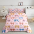 thumbnail image 2 of Castle Fairy Colorful Bow Knot Twin Comforter Sets,Dreamy Princess Bow Bedding Set, 2 of 8