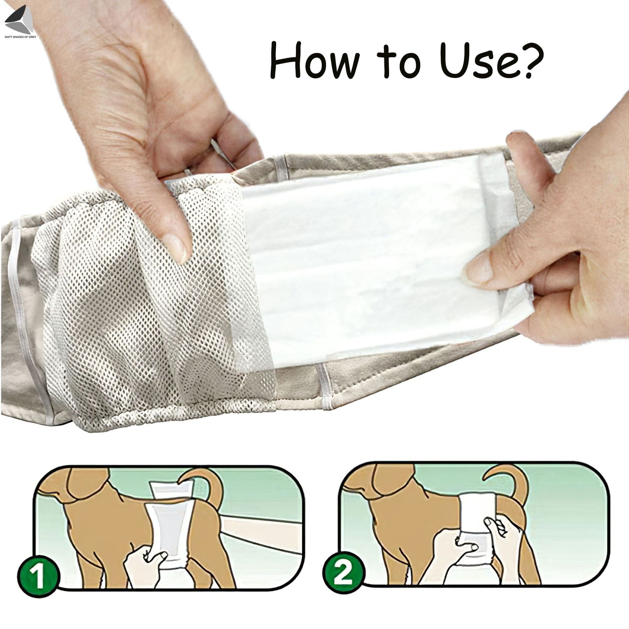 PULLIMORE Male Dog Belly Manner Bands Resuable Dog Diapers Elastic Washable Pet Band Wraps Nappies (L, Cyan)