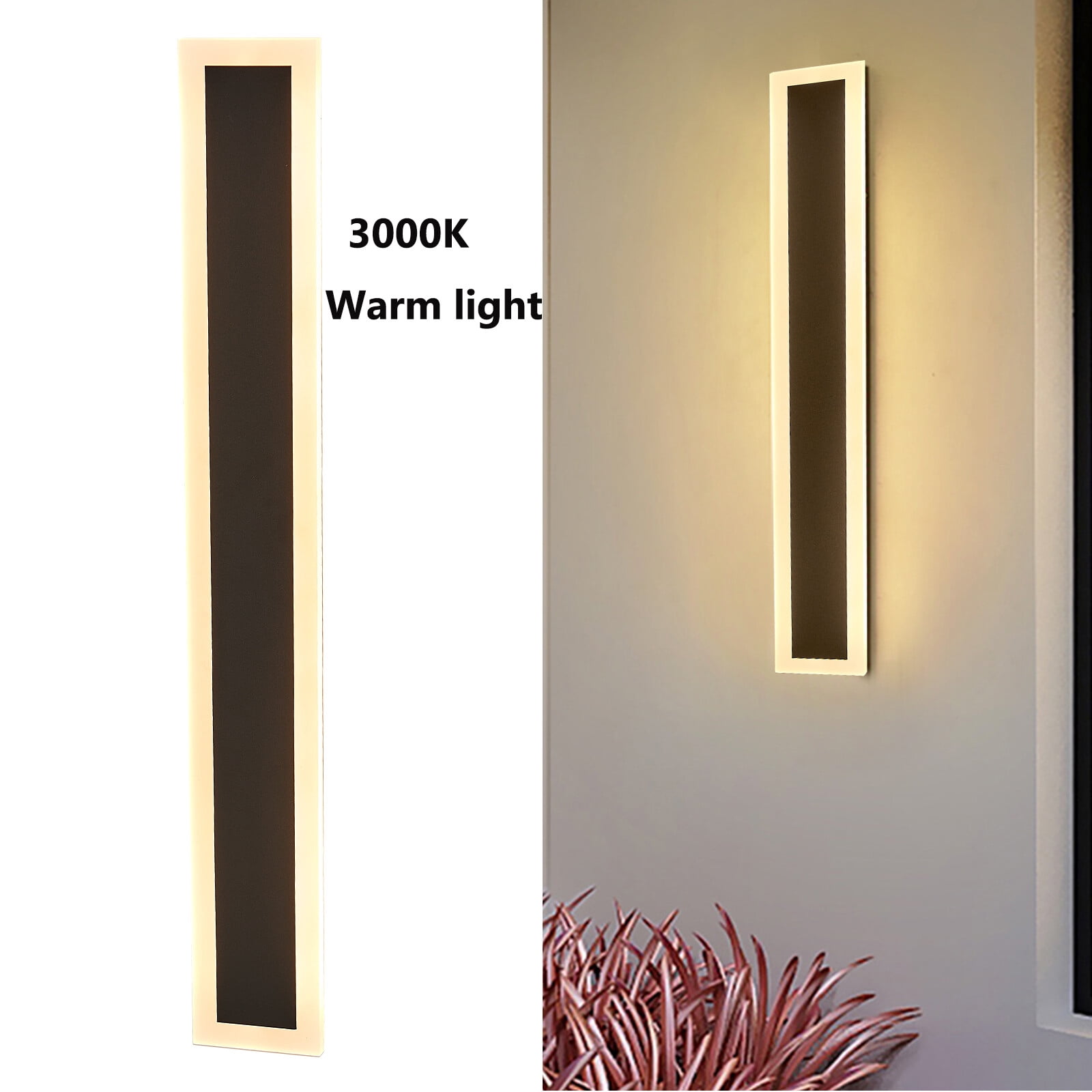 Fichiouy 60cm Long Strip LED Wall Light Wall Sconce  Waterproof Outdoor Exterior Lamp