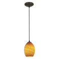 thumbnail image 2 of Accesslighting 28023-4C-BS-ASKY Brandy FireBird Cord Amber Sky Glass Pendant&#44; Brushed Steel, 2 of 2