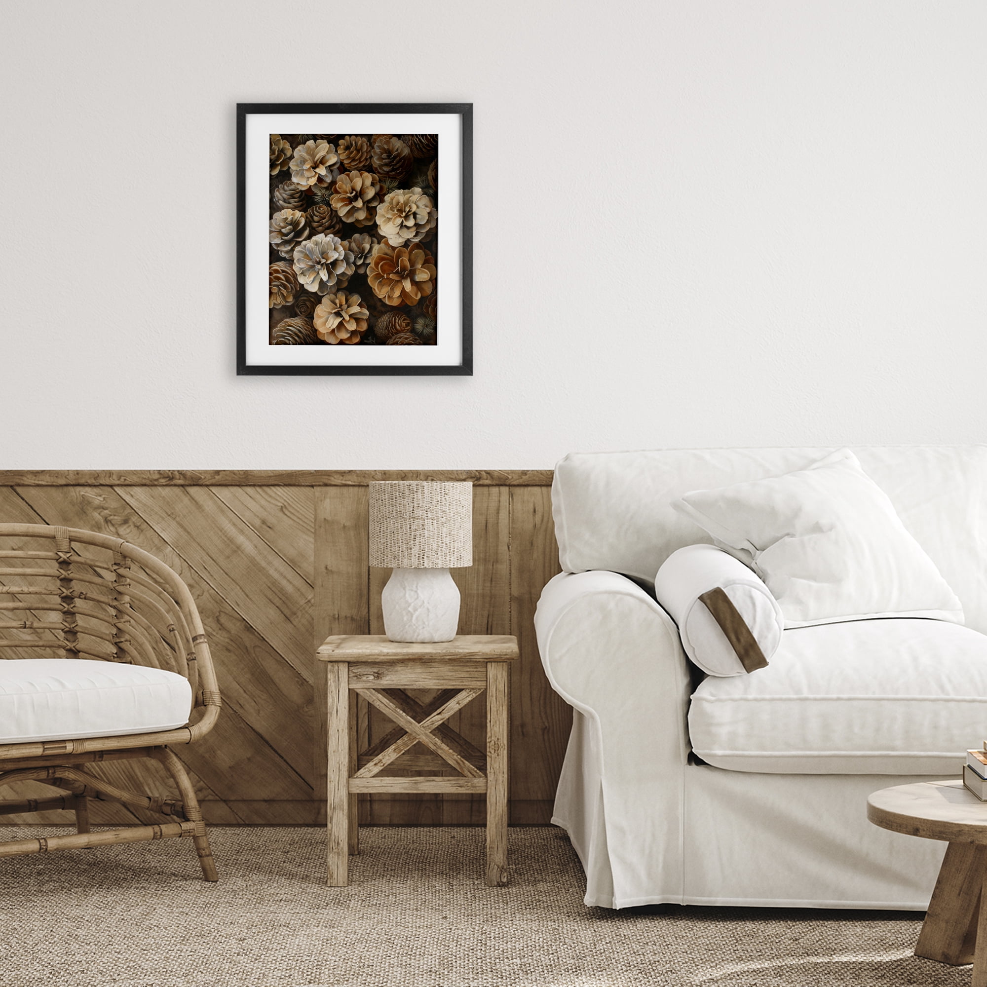 Stupell Industries Pinecone Arrangement Rustic Botanicals Black Framed Print Under Glass, design by Creative Studio