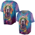 thumbnail image 3 of Hippie Vizsla Portrait oil painting Watercolor Tie-dye Vintage All Over Print 3D Baseball Shirt Vizslas Dog Lover Gifts Idea Softball Sport - 00015, 3 of 6