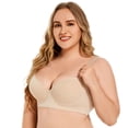 thumbnail image 4 of Sujetador deportivo con escote en V profundo y aro de acero sin costuras, ropa interior brillante, push up de pecho pequeño, ajustable, antiflacidez, 4 of 6