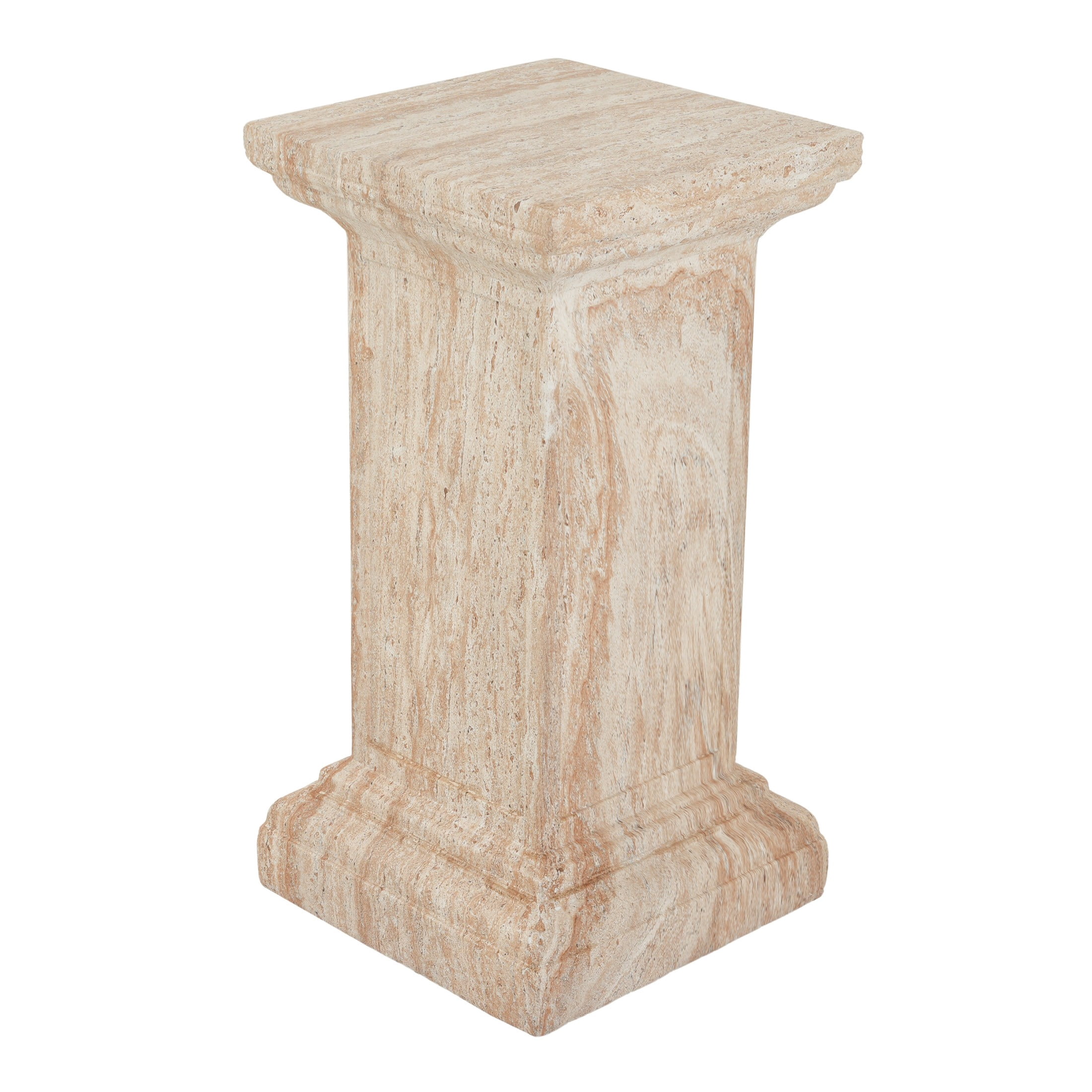 Christopher Knight Home Square MGO Pedestal Display Plant Stand, Indoor and Outdoor Use, Travertine