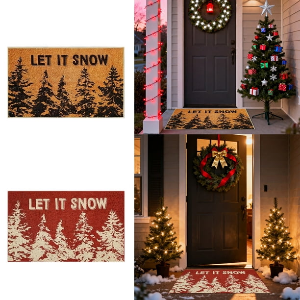 Alfombra con Temática de Árbol de Navidad, Felpudo Navideño, Alfombra Decorativa para Pasillo de Invierno