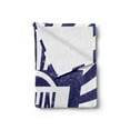 thumbnail image 2 of John Soft Flannel Fleece Throw Blanket, Common Masculine Given Name Design on Wavy Stripes with a Weathered Look, Cozy Plush for Indoor and Outdoor Use, 70" x 90", Navy Blue and White, by Ambesonne, 2 of 5