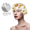 thumbnail image 2 of Yiaed Tiger Lion Print Reusable Shower Cap & Bath Cap & Lined, Oversized Waterproof Shower Caps Designed for all Hair Lengths, 2 of 7