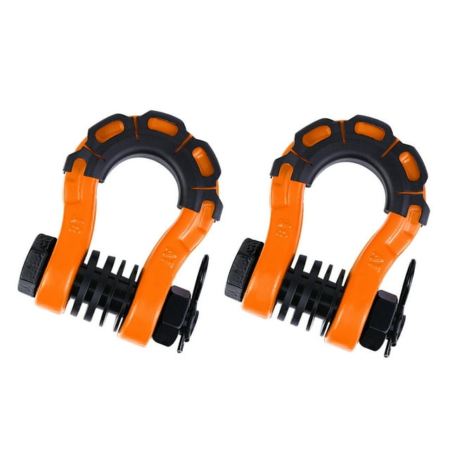 ZheElen 2pièces 2Pack 3/4 D Anneau Manilles Manille U-Hook Manille Robuste Forte Orange