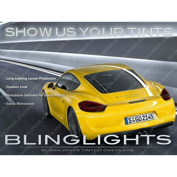 For Porsche Cayman Murdered Out TailLight Overlays Kit Tinted TailLamp Film Lense Protection Covers