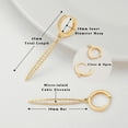 thumbnail image 6 of Aobei Pearl 18K Gold Plated Bar Dangle Drop Earring Minimalist Hoop Earring with Cubic Zirconia Bar Charm Ear Jewelry for Women, 6 of 7