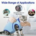 thumbnail image 4 of IDOMIK Soft Cat Recovery Suit Cat Onesie after Surgery with Hook and Loop Cat Cone Alternative Wound Protection Post-Surgery Skin Diseases, Blue, S, 4 of 7