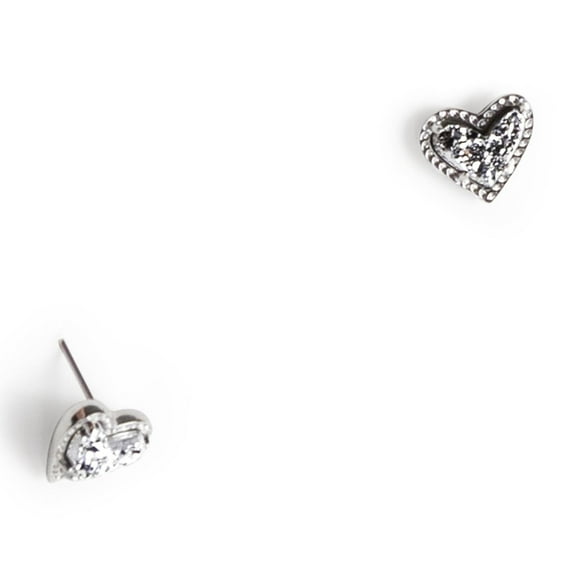 Kendra Scott Women's Ari Heart Silver Stud Earrings in Platinum Drusy 4217710107