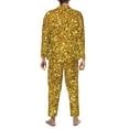 thumbnail image 5 of Bingfone Men'S Pajama Set 2 Piece Loungewear Pjs, Long Sleeve With Pajama Pants-Gold Glitter, 5 of 9