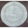 thumbnail image 3 of Saffron Fabs 36 Inch Round 100% Cotton Arctic Blue Crochet Lace Border Bath Rug, 3 of 7