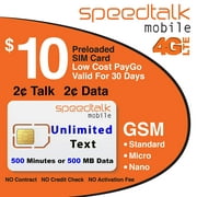 Unlimited Text Standard Micro and Nano Triple Cut SIM Card