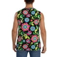 thumbnail image 4 of Haiem Men's Vector Mexican Otomi Style Bright Print Tank Tops Summer Sleeveless Cut Off Workout T-Shirts Fitness Vest Athletic Undershirts-Large, 4 of 8