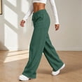 thumbnail image 5 of Sweatpants for Women Plus Size Winter Solid Color Elastic Waist Warm Pants Athletic Wide Leg Drawstring Trousers with Pockets, 5 of 8