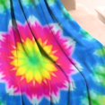 thumbnail image 3 of Colorful Tie Dye Lotus Pattern Blanket,Comfortable Soft Flannel Throw Blanket,All Season,Warm Lightweight Blankets for Sofa Bed Couch Living Room Chair,50"x60", 3 of 4