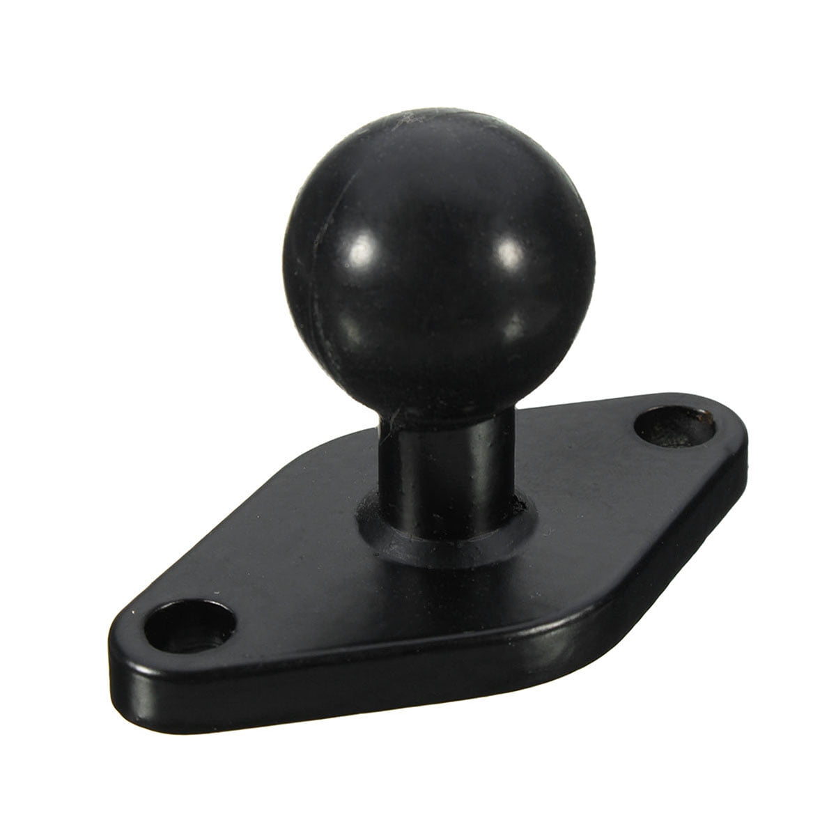 1x Black Aluminum Motorcycle Mount Base with 9mm Hole and 1/" inch Diameter Ball