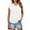 White, variant on YUGYXL Classic Short Sleeve Shirts for Women Summer Trendy Ruched Tops Lounge V Neck Tunics Blouses Outdoor Tees Purple L
