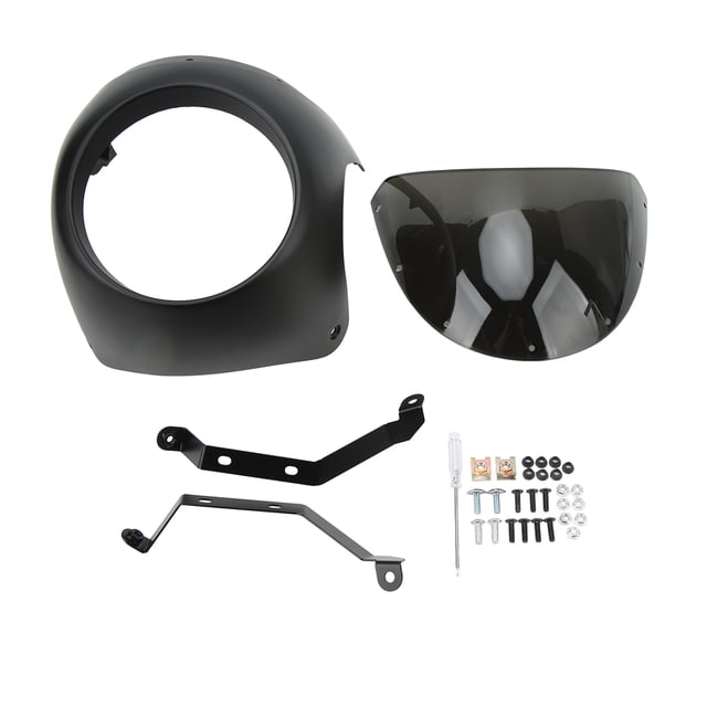 Carenado para faros delanteros de motocicleta de 7 pulgadas, superficie lisa, resistente al envejecimiento, ajuste universal para faros redondos de motocicleta, color negro mate