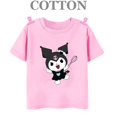 thumbnail image 2 of Camiseta de algodón 100% Kuromi Kawaii Manga Anime japonés Camiseta de verano para niños Ropa para niños Tops Camisetas para niños y niñas Camisetas para bebés Lindas, 2 of 5