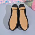 thumbnail image 4 of Women's Round Toe Flat Slip On Shoes, Sparkly Rhinestone Bow Decor Faux Suede Ballet Flats, Elegant Dress Shoes for Wedding Party, 4 of 9