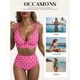 thumbnail image 5 of SHEWIN Womens Swimsuits Sets Bikinis Sets 2 Piece Tummy Control Bathing Suits High Waisted Swimwear Floral Swimming Suits Push Up Beach Vacation Outfits Rose Floral XL, 5 of 10