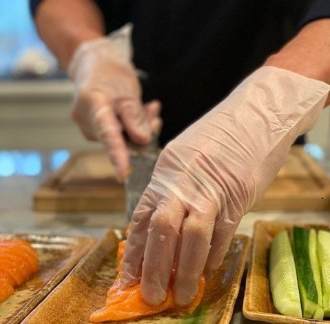Tronex Advanced Hybrid Poly Disposable Gloves, Embossed Texture, Food Safe, Clear, Medium, Case of 1000