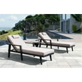 thumbnail image 4 of Emoti 6977 Patio Single Sofa With Teak Armrest, Chaise Lounger With Cushion, Space Aluminum Frame, 4 of 7